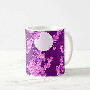 Mondlandschaft mit Schmetterlingen - Orchideen, Am Kaffeetasse