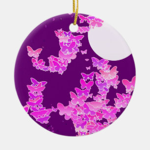 Mondlandschaft mit Schmetterlingen - Orchideen, Am Keramikornament