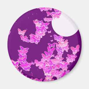 Mondlandschaft mit Schmetterlingen - Orchideen, Am Magnet
