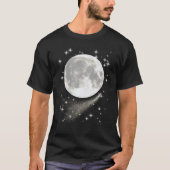 Mondlandschaft mit Vollmond, Sternen und Kometen T-Shirt (Vorderseite)