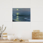 Mondlandschaft über den Ozean Poster (Küche)
