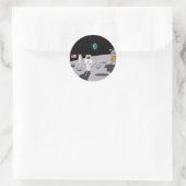 Mondlandung 1969 (einfache Geschichte) Runder Aufkleber (Tasche)