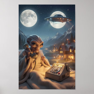 Mondlicht-Alien-Hotline im Bergposter Poster