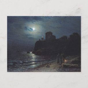 Mondlicht am Rande eines Sees, 1870 Postkarte