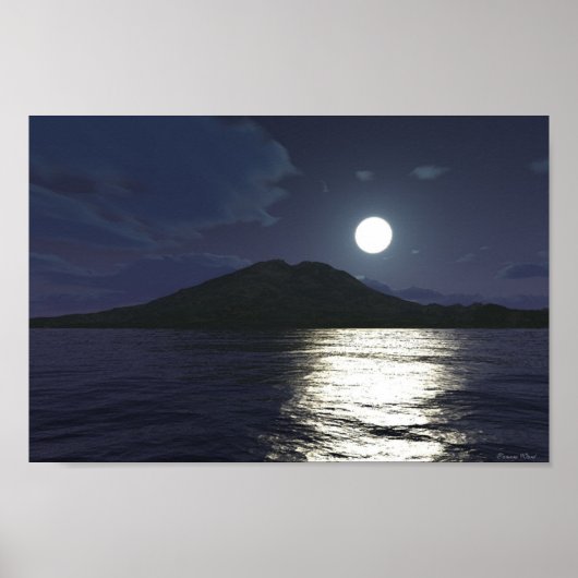 Mondlicht auf dem Wasser Poster (Vorne)