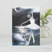 Mondlicht auf Swan Lake Card Einladung (Stehend Vorderseite)