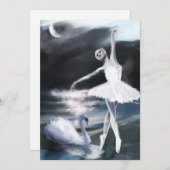Mondlicht auf Swan Lake Card Einladung (Vorne/Hinten)