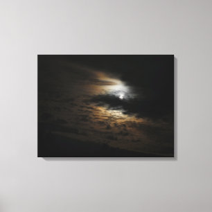 Mondlicht auf Wolken Night Sky Canvas Print Leinwanddruck