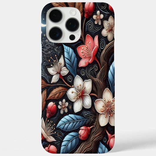 Mondlicht aufblühendes Kirschbaum-Design Case-Mate iPhone Hülle (Rückseite)