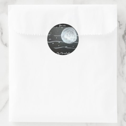 Mondlicht-Aufkleber Runder Aufkleber (Tasche)