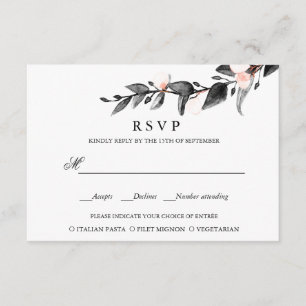 Mondlicht   AUSWAHL DER RSVP - MAHLZEITEN Karte