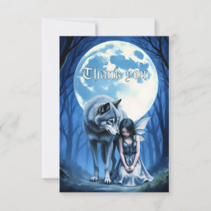 Mondlicht-Band – Der Wolf und die gothische Fee.   Dankeskarte