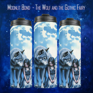 Mondlicht-Band – Der Wolf und die gothische Fee.   Thermosbecher