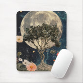 Mondlicht-Bäume und Blüten Mousepad (Mit Mouse)