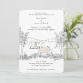 Mondlicht Camping Handgezeichnete Hochzeit Einladu Einladung (Stehend Vorderseite)