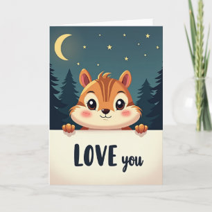 Mondlicht-Chipmunk-Liebt-dich-Karte Karte
