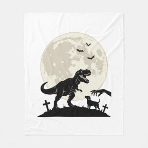 Mondlicht-Dinosaurier-Hund-Friedhof-Silhouette-Shi Fleecedecke