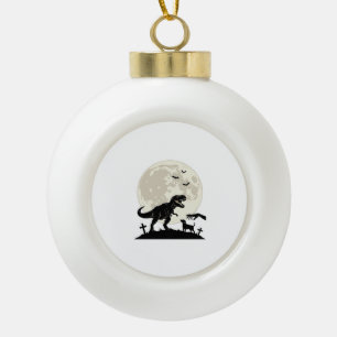 Mondlicht-Dinosaurier-Hund-Friedhof-Silhouette-Shi Keramik Kugel-Ornament