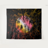 Mondlicht durch dichten Wald - farbenfroh surreal Wandteppich (Vorderseite (Horizontal))
