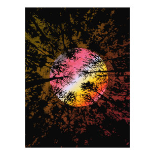 Mondlicht durch dichten Wald – Farbige Surrealität Fotodruck