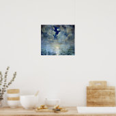 Mondlicht durch die Wolken Poster (Küche)
