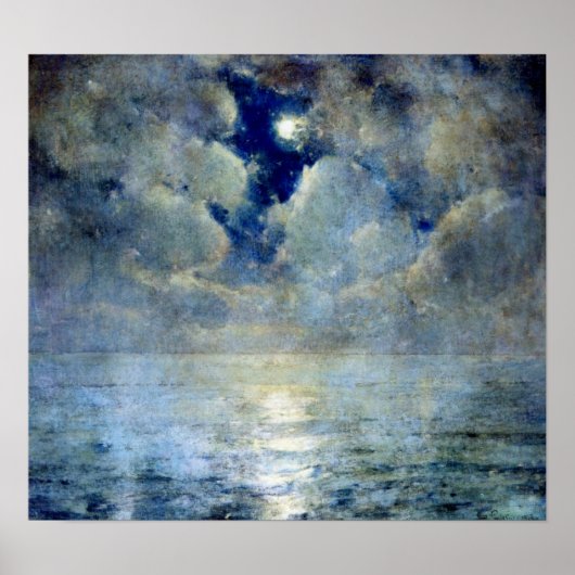 Mondlicht durch die Wolken Poster (Vorne)