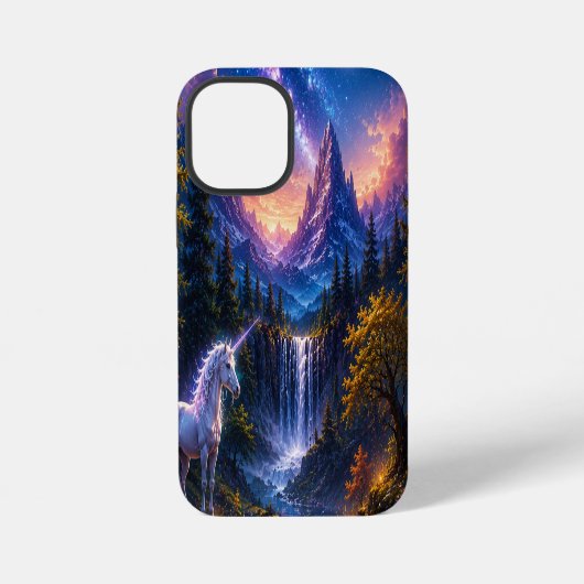 Mondlicht Einhorn Fantasy Landschaft iPhone Hülle (Rückseite)