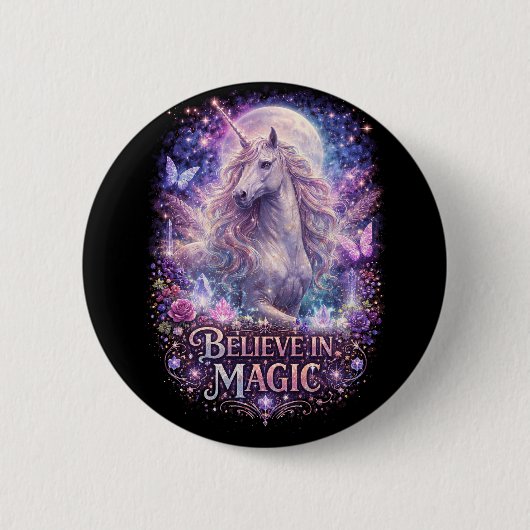 Mondlicht Einhorn-Träume Button (Vorderseite)