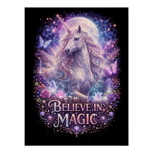 Mondlicht Einhorn-Träume Poster (Vorderseite)