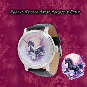 Mondlicht Einhorn unter vergessenen Rosen, Armbanduhr
