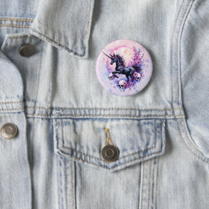 Mondlicht-Einhorn unter vergessenen Rosen, Button