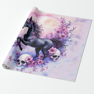 Mondlicht-Einhorn unter vergessenen Rosen, Geschenkpapier