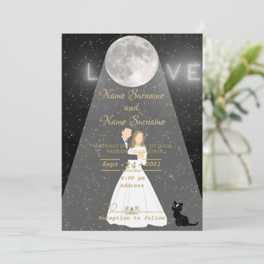 Mondlicht Einladung (Stehend Vorderseite)