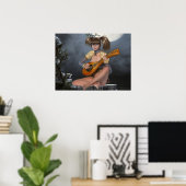 Mondlicht-Elf und Lute-Poster Poster (Heimbüro)