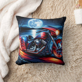 Mondlicht-Fahrt mit fahnengeschmücktem Fahrrad Kissen