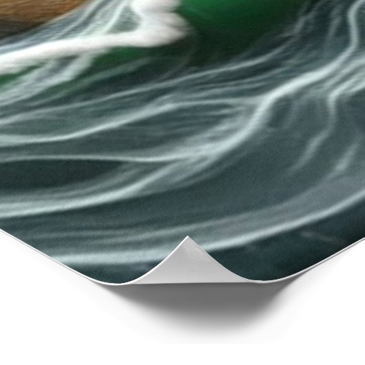 Mondlicht-Fischerei unter der Klippe Poster (Ecke)