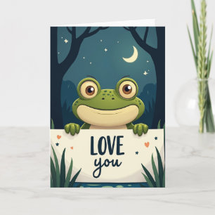 Mondlicht-Frosch-Liebeskarte Karte