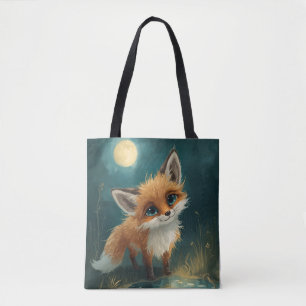 Mondlicht-Fuchs, Nachtwald-T-Shirt Tasche