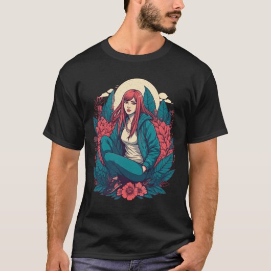 Mondlicht-Gelassenheit: Reflektion eines Redhead T-Shirt (Vorderseite)