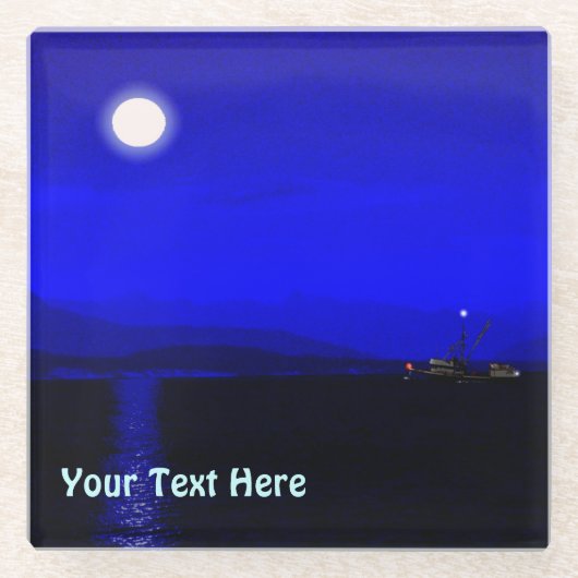 Mondlicht Glasuntersetzer (Vorderseite)