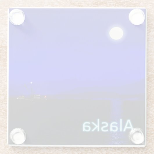 Mondlicht Glasuntersetzer (Rückseite)