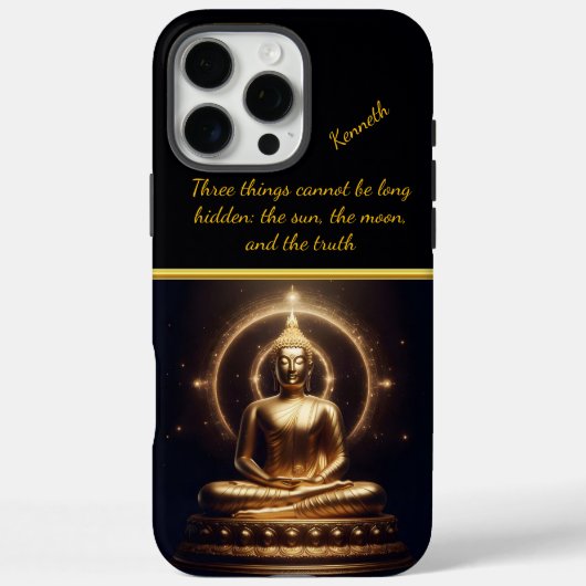 Mondlicht Goldener Buddha. Kunst der AI Case-Mate iPhone Hülle (Rückseite)