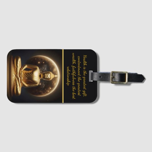 Mondlicht Goldener Buddha. Kunst der AI Gepäckanhänger (Vorderseite (Horizontal))