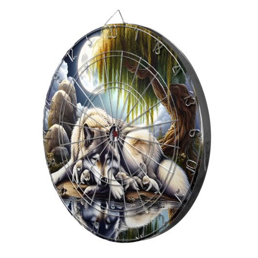 Mondlicht-Heiligkeit ein schlummernder Wolf Dartscheibe (Vorderseite rechts)