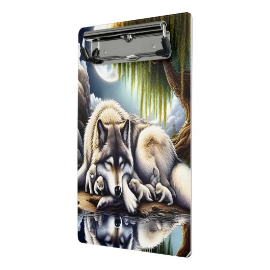 Mondlicht-Heiligkeit ein schlummernder Wolf Mini Klemmbrett (Gewinkelt2)