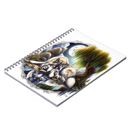 Mondlicht-Heiligkeit ein schlummernder Wolf Notizblock (Linke Seite)