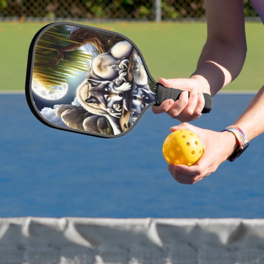 Mondlicht-Heiligkeit ein schlummernder Wolf Pickleball Schläger (InSitu)