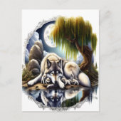 Mondlicht-Heiligkeit ein schlummernder Wolf Postkarte (Vorderseite)