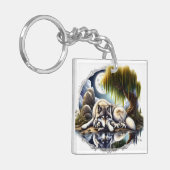 Mondlicht-Heiligkeit ein schlummernder Wolf Schlüsselanhänger (Vorderseite links)