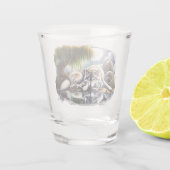 Mondlicht-Heiligkeit ein schlummernder Wolf Schnapsglas (Rückseite)